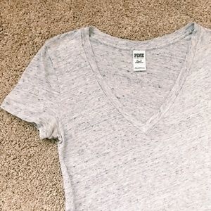 Victoria's Secret PINK Grey V Neck T-Shirt